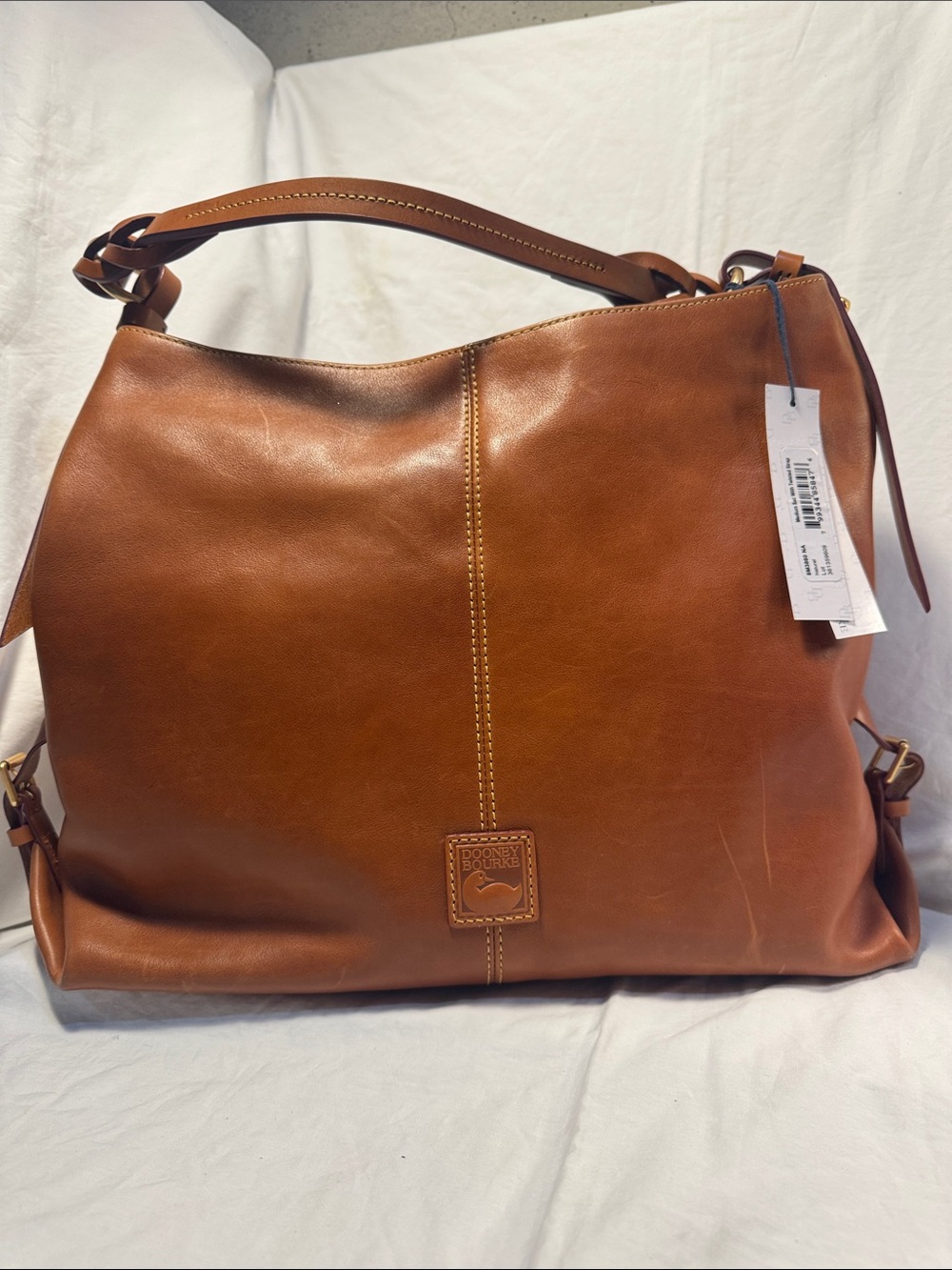 Dooney & Bourke medium sack with twisted strap, natural Leather Shoulder Hobo